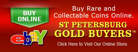 Advertisement banner for St. Petersburg Gold Bars collectible coins.