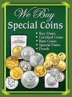 A collection of various special coins with a green background.