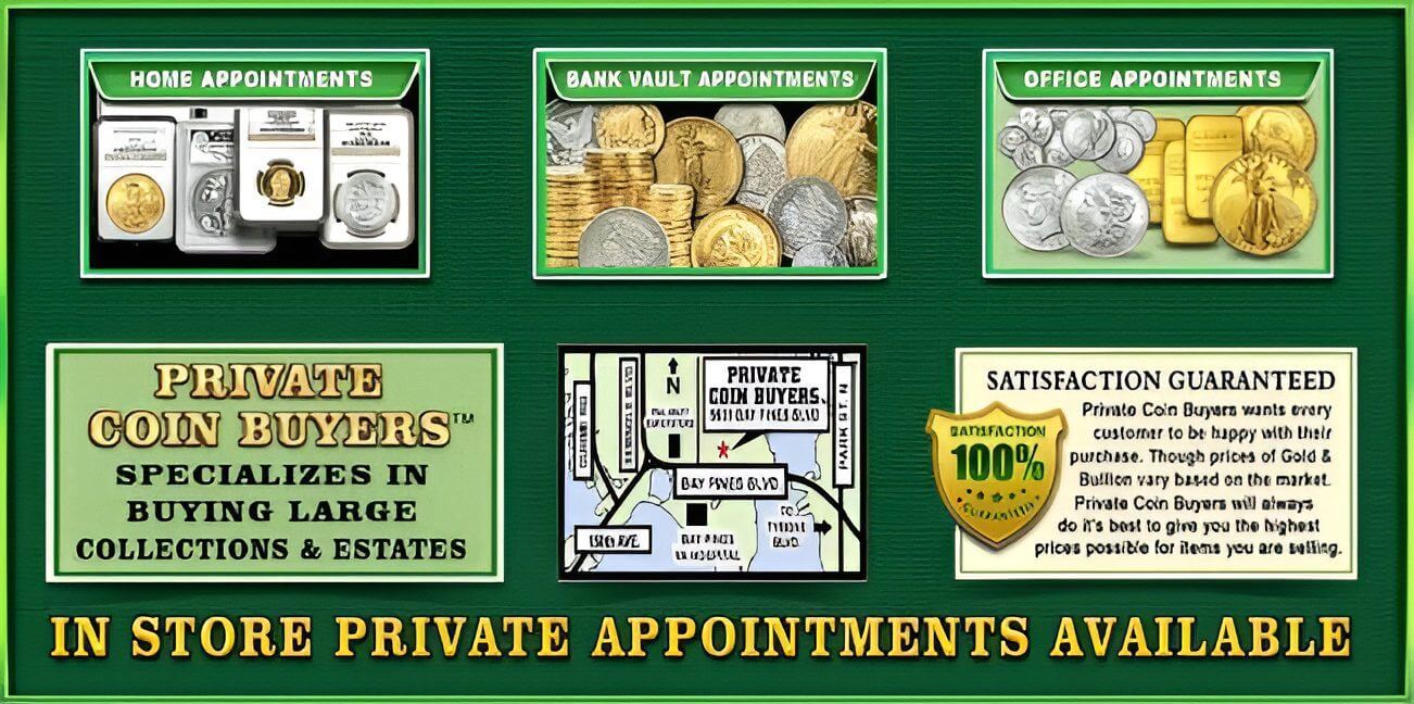 Advertisement for private appointments on gold and silver investment.