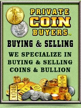 Advertisement for buying and selling rare coins and bullion.